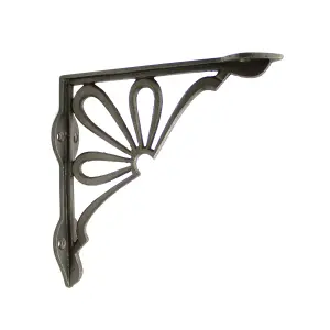 Oakcrafts - Pair of Antique Cast Iron Daisy Shelf Brackets 150mm x 150mm