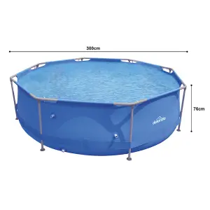 10ft Steel Frame Above-Ground Swimming Pool Set with Pump and Accessories for Kids