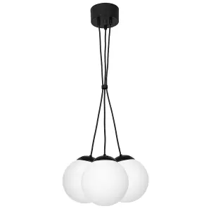 Milagro Lima Hand Made Designer Pendant Lamp Matt Black And Cool White