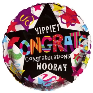 Simon Elvin Congratulations Round Foil Balloon Multicoloured (One Size)