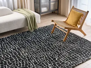 Area Rug 200 x 300 cm Black and White PUNGE