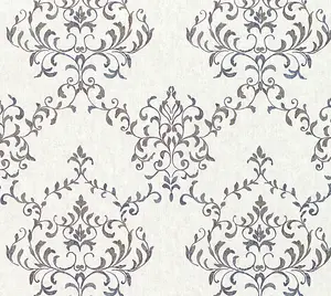 Galerie Neapolis 3 Silver Neapolis Damask Embossed Wallpaper