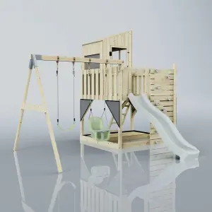 PolarPlay Kids Climbing Tower & Playhouse with Swing and Slide - Swing Olavo Mist