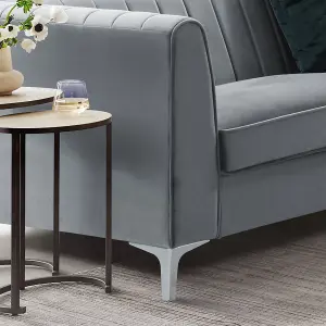 Milano Grey Velvet 3 Seater Sofa