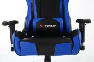 GTForce Pro Fx Reclining Sports Racing Gaming Office Desk Pc Car Faux Leather Chair (Blue)