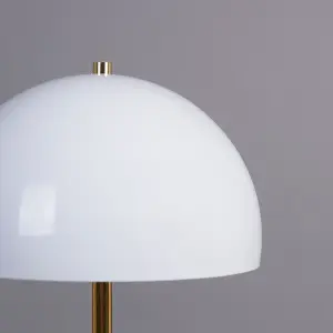 ValueLights Dargai Contemporary Gold and White Dome Table Lamp