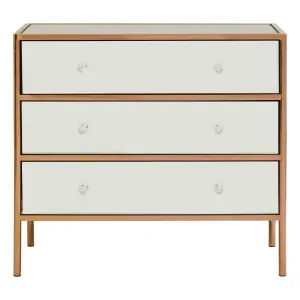 Interiors By Premier Stylish 3 Drawer Chest, Functional Design Sturdy Chest For Hallway, Tall 3 Drawer Chest For Livingroom