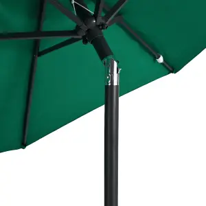 Berkfield Garden Parasol with Steel Pole Green 225x225x212 cm