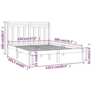 Berkfield Bed Frame White Solid Wood 120x200 cm