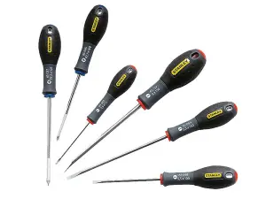 Stanley STA065428 FatMax Screwdriver 6 Piece Set Parallel/ Flared/ Pozi 0-65-428