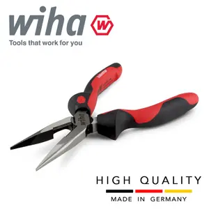 Wiha Needle Nose Pliers Industrial Standard 160mm With Cutting Edge 32322