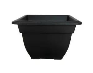 4 x 38cm Square Bell Planter Black