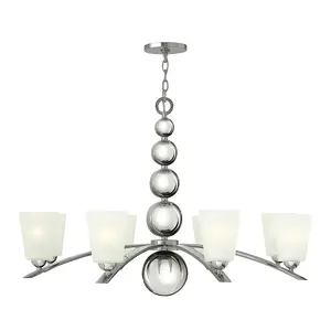 Elstead Zelda 8 Light Multi Arm Chandelier Polished Nickel Finish, E27