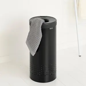 Brabantia Laundry Bin Black / 63.5cm H x 38cm W x 38cm D