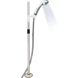 Freestanding Telescopic Shower Head Holder - Suction Cup Bath Stand for Hands-Free Showering - Extends From 84-140cm