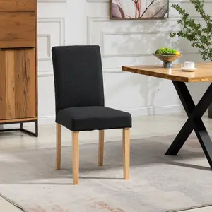 Maiolo Fabric Dining Chairs - Set of 2 - Black