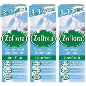 Zoflora Antibacterial Disinfectant 120ml - Linen Fresh (Pack of 3)