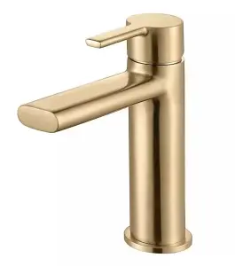 Aquarius Evolution Mono Basin Mixer Tap Brushed Brass