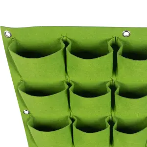 Hardys 72 Pocket Planting Bag Hanging Wall Vertical Planter Hanging Flower Garden - Green