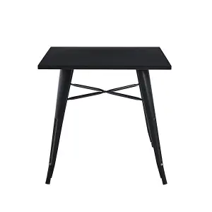 Outdoor Garden Table - Metal - L80 x W50 x H76 cm - Black