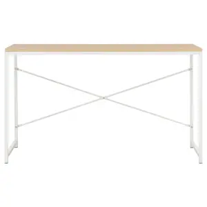 Berkfield Computer Desk White and Oak 120x60x70 cm