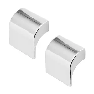 DecorAndDecor - AMORYPolished Nickel Square Cabinet Knob Drawer Cupboard Kitchen Pull Handles - Pair