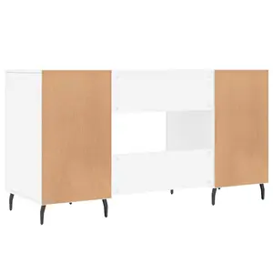 Berkfield Desk High Gloss White 140x50x75 cm Engineered Wood