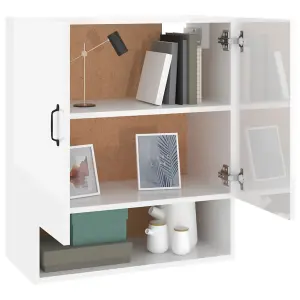 Berkfield Wall Cabinet High Gloss White 60x31x70 cm Engineered Wood