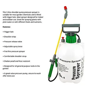 Multi Purpose Garden Pressure Sprayer - Car Fence Sprayer Cleaner - Water Pump Sprayer