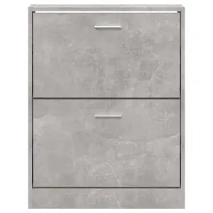 Berkfield Shoe Cabinet Concrete Grey 59x17x81 cm Engineered Wood