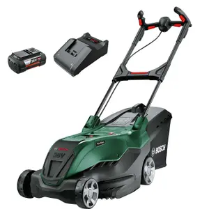 Bosch Advanced Rotak 36v-40-650 36v Cordless Lawnmower 42cm & Trimmer 2x Batts