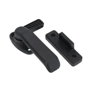 Left Hand Window Handle Lever Catch & Retainer Black Polypropylene Locker