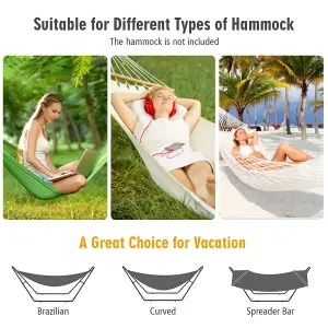 COSTWAY Hammock Stand Sun Lounger Stand Outdoor Patio Swing Steel Frame Hanging Hooks