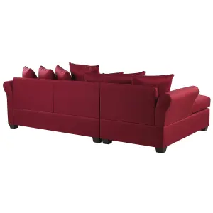 Right-Hand Corner Sofa VIKNA Dark Red Fabric Right Hand