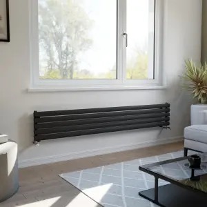 Ximax Champion FORH1164600A Anthracite Gas Horizontal Designer Radiator, (W)1800mm x (H)294mm