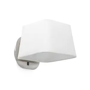 Luminosa Sweet 1 Light Indoor Wall Light White, Satin Nickel, E27