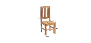 Toko Light Mango Slat Back Chair (Set of 2) - Solid Mango Wood - L46 x W45 x H109 cm