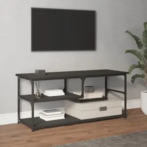 Berkfield TV Cabinet Black 103x38x46.5 cm Engineered Wood and Steel