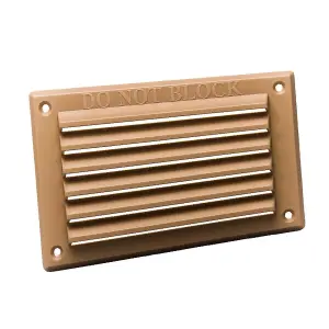 Buff Louvre Air Vent 6" x 3" Plastic Grille for Internal and External Use