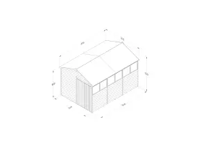 4LIFE Apex Shed 8x12 - Double Door - 6 Window