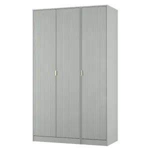 Nashville Ready assembled Contemporary Grey Tall Triple Wardrobe (H)1960mm (W)1108mm (D)530mm