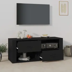 Berkfield TV Cabinet Black 100x35x40 cm Engineered Wood