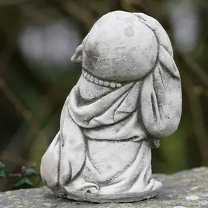 Wandering Monk Stone Statue Buddha Oriental Garden Outdoor Decoration Ornament British Made Sculpture