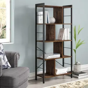 Westhought Bookcase Rustic Brown/Ink Black