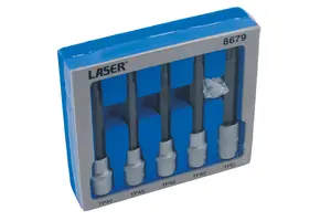 Laser Tools 8679 5pc Long Series Torx Plus Socket Bit Set 1/2" Drive