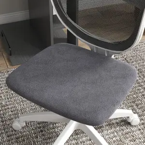 Vinsetto Desk Chair, Height Adjustable Mesh Office Chair with Wheels, Grey