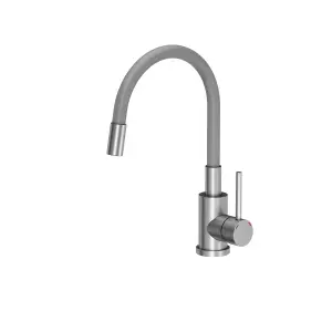 Quadron Maggie Stretch kitchen tap, Grey/Brushed Steel