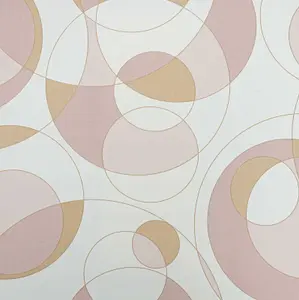 Rasch Retro Circle Pattern Pink Orange Gold White Wallpaper