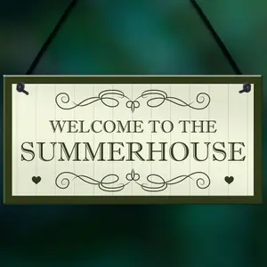 Welcome To The Summerhouse Sign Hanging Plaque New Home Gift Friendship Gift Home Decor