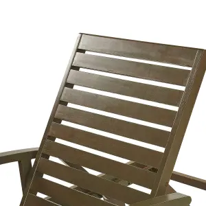 Sun Lounger Wood Dark Wood AMANTEA